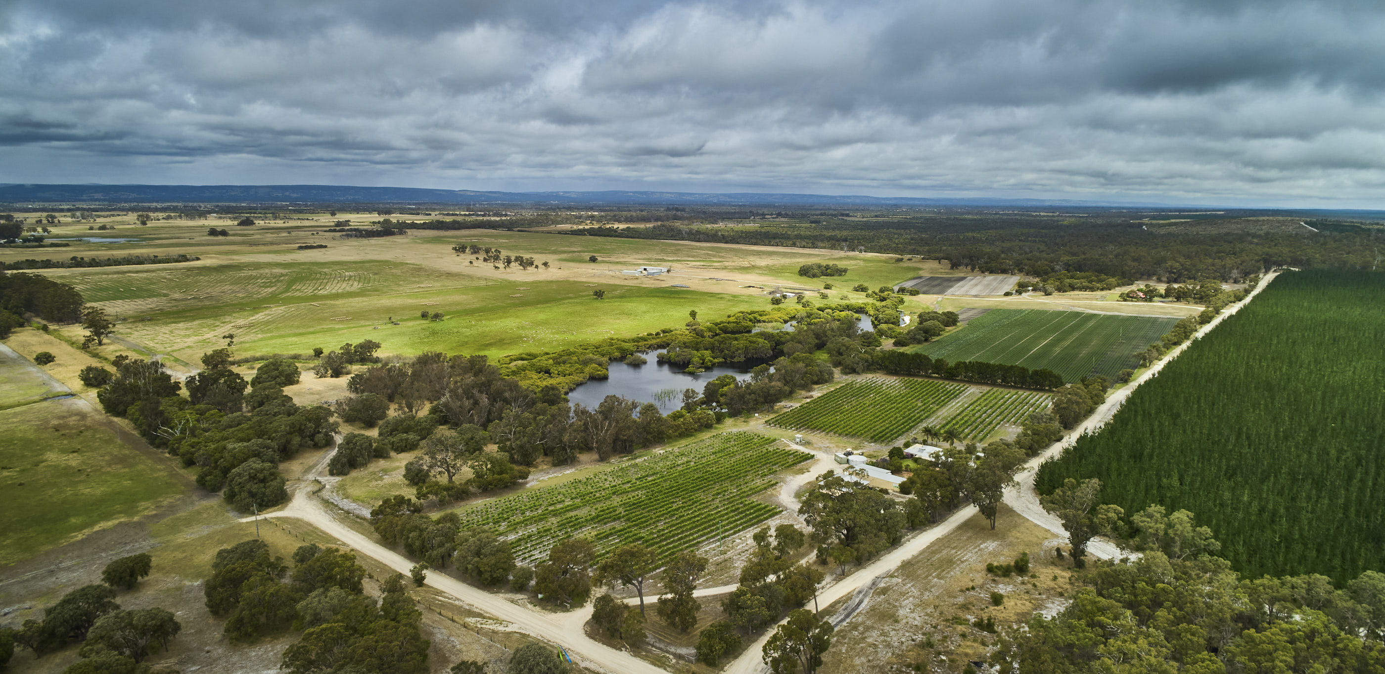 Aerial view of Vineyard 28 grounds 